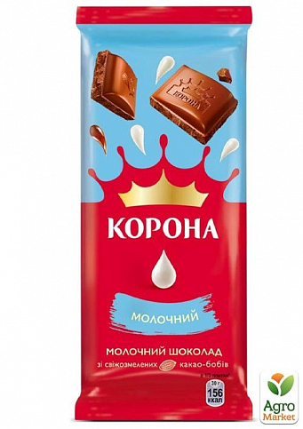 Шоколад молочний без добавок ТМ "Корона" 85г упаковка 25 шт - фото 2