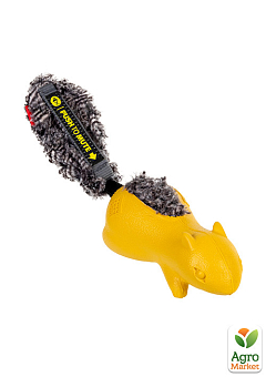 Іграшка для собак Білка з пищалкам, що відключається, жовтий GiGwi Push to mute, гума, штучне хутро, 30 см (75010)1
