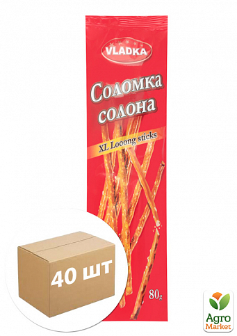 Соломка ТМ Vladka Premium (XL Loong) солона 80г упаковка 40шт