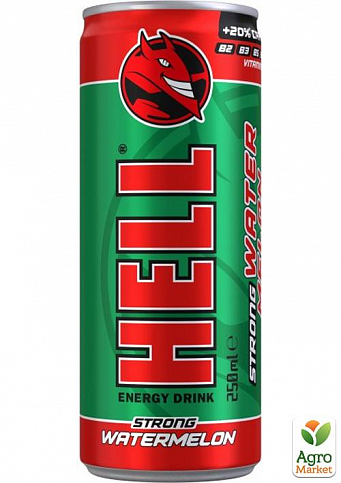 Енергетичний напій зі смаком Кавуна ТМ "Hell" 0.25 л упаковка 24 шт - фото 2