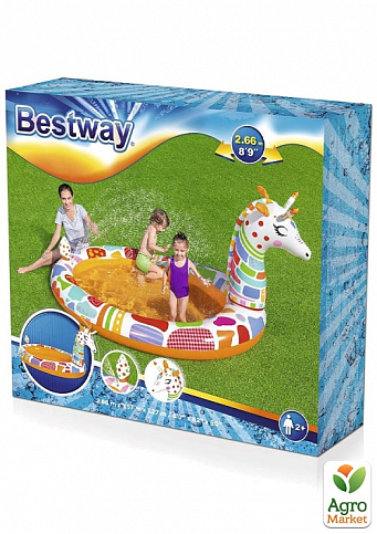 Детский надувной бассейн "Жираф" с фонтаном 266х157х127 см ТМ "Bestway" (53089) - фото 2