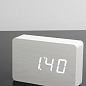 Часы-будильники на аккумуляторе с термометром "BRICK", белые (GK15W13)  купить