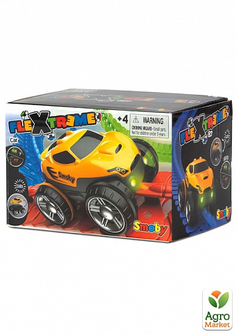 Машинка к треку "Флекстрим" со световыми эффектами и съемным корпусом, желтая, 4+ Smoby Toys - фото 2
