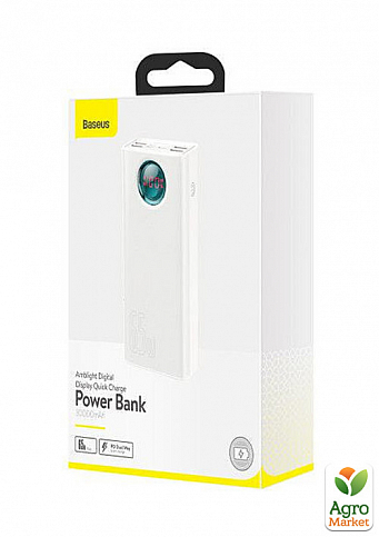 Додатковий зовнішній акумулятор повербанк Baseus Amblight Power Bank 30000 mAh 65W OE білий - фото 5
