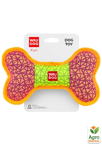 Игрушка для собак WAUDOG Fun, "Кость", Ш 20 см, Д 12 см розовый (62087) - фото 2