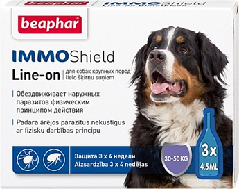Средства от блох и клещей Беафар Капли антипаразитарные с демитеконом для собак 3 пипетки от 30 кг до 50 кг (1358440)