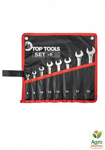 Ключи комбинированные, 6-19 мм, набор 8 шт. ТМ Top Tools 35D360