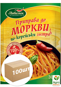 Приправа До морквини по корейськи (гостра) ТМ «Любисток» 30г упаковка 100шт2