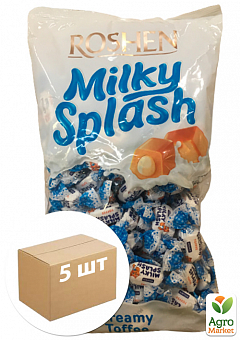 Карамель Milky splash із молочною начинкою ТМ "Roshen" 1кг упаковка 5шт2