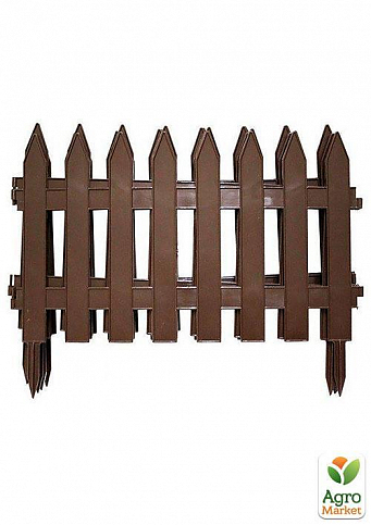 Декоративний пластиковий паркан темно-коричневий висота 35 см, довжина 3.2 м, 7 секцій - фото 2