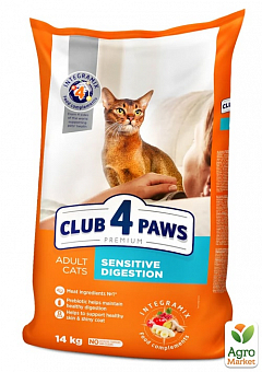 Сухий корм Клуб 4 Лапи Преміум для дорослих кішок Чутливе травлення 14 кг (2993350)1