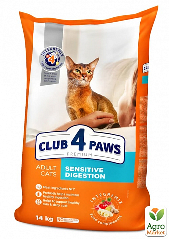 Сухой корм Клуб 4 Лапы Премиум для взрослых кошек  Чувствительное пищеварение 14 кг (2993350)