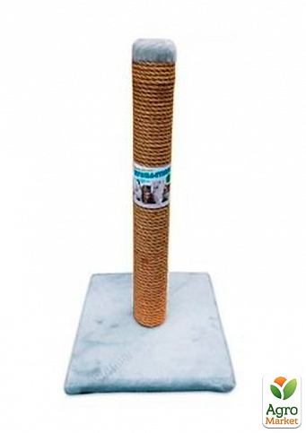 Пушистики   Когтеточка - столбик на подставке джут, серая, 30 х 55 см (6704550)