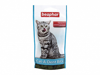 Лакомства Беафар Кэт Э Дент Битс подушечки для чистки зубов для кошек 75 шт.   35 г (1140610)