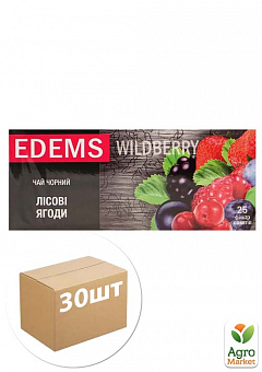 Чай чорний лісова ягода ТМ "Еdems" 25 пакетиків по 2г упаковка 30 шт2