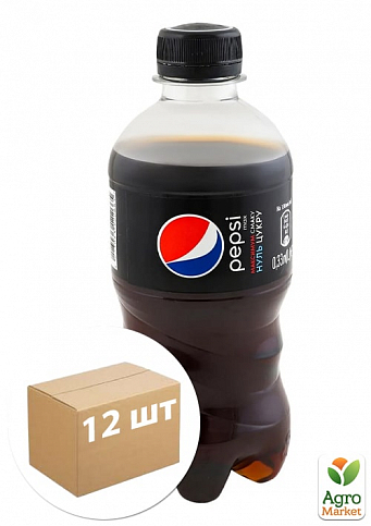 Газированный напиток Black (ПЕТ) ТМ "Pepsi" 0,33л упаковка 12шт