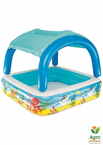 Детский надувной бассейн с навесом 140х140х114 см ТМ "Bestway" (52192)