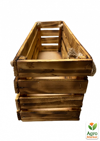 Ящик деревянный "Обожженный" длина 44см, ширина 14.5см, высота 17см. - фото 2