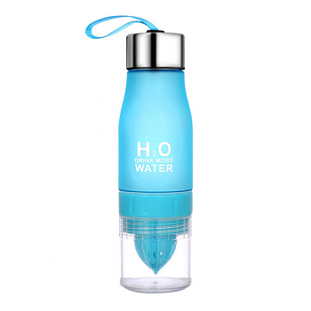 Бутылка для воды и напитков H2O Water Bottle с соковыжималкой 650 мл голубая SKL11-187054 - фото 2