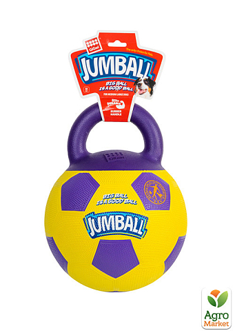 Игрушка для собак Мяч футбольный с ручкой GiGwi Ball, резина, 26 см (75366) - фото 2