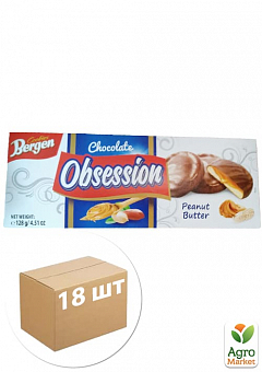 Печиво "Bergen Obsession" з арахісове масло 128гр упаковка 18шт2