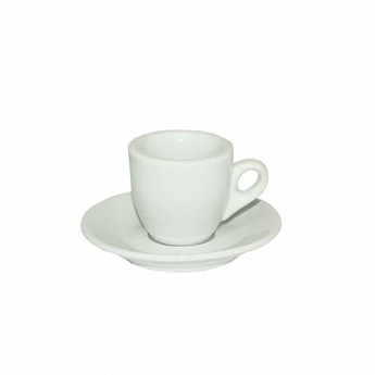 Чашка с блюдцем белая (чашка-60мл, блюдце-11,5см) Набор 6 штук (13629-04)