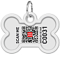 Адресник для собак и кошек металлический WAUDOG Smart ID с QR паспортом, рисунок "Калина", кость, Д 40 мм, Ш 28 мм (0640-0228) цена