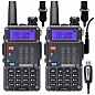 Рація Baofeng UV-5R MK5 комплект 2 шт., UHF/VHF, 8 Вт, 1800 мАг + Кабель Mirkit для програмування + Ремшок на шию Mirkit (8130)