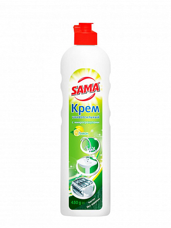 Крем универсальный для чистки ТМ "SAMA"450 г (лимон)