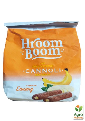 Трубочки Канолли со вкусом банана TM "Hroom Boom" 150 г упаковка 14 шт - фото 2