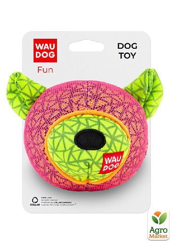 Игрушка для собак WAUDOG Fun, "Медведь", Ш 12 см, Д 11 см розовый (62057) - фото 2