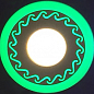 LED панель Lemanso  LM534 "Завитки" круг  3+3W зелёная подсв. 350Lm 4500K 85-265V (331619)