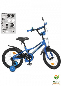 Велосипед детский PROF1 18д. Prime,SKD75,фонарь,звонок,зеркало,доп.кол.,синий (Y18223-1)1
