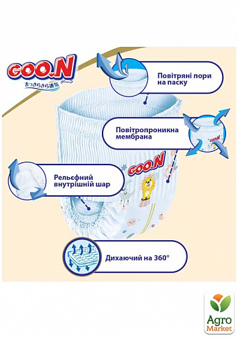 Трусики-подгузники GOO.N Premium Soft для детей 7-12 кг (размер 3(M), унисекс, 50 шт) - фото 5