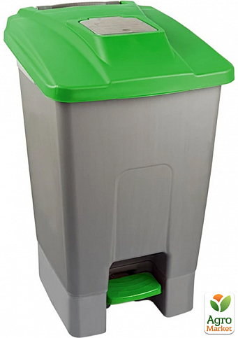 Бак для мусора с педалью Planet 100 л серо-зеленый (6824)