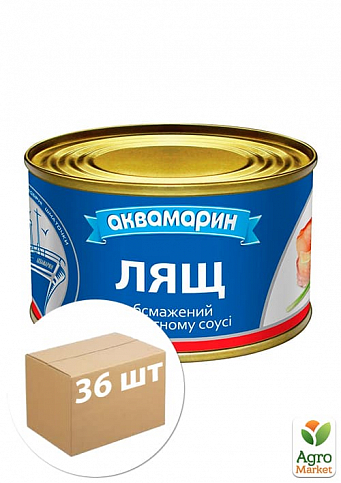 Ліщ обсмажений (у томатному соусі) ТМ "Аквамарин" 230г упаковка 36шт