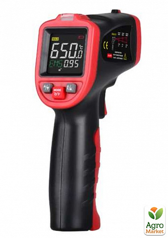 Безконтактний інфрачервоний термометр (пірометр) цв дисплей, -50-650°C, 12:1, EMS=0,1-1 WINTACT WT323A