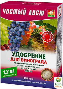 Мінеральне Добриво "Для винограду" ТМ "Чистий аркуш" 1.2кг1
