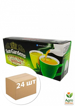 Чай зеленый (ежедневный) пачка ТМ "Sun Gardens" 25 пакетиков по 2г упаковка 24шт2