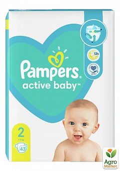 PAMPERS Детские одноразовые подгузники Active Baby Mini (4-8 кг) Средняя 432