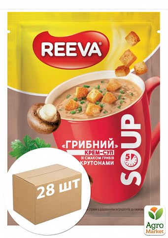 Крем-суп грибний (з крутонами) саші ТМ "Reeva" 15.5г упаковка 28шт