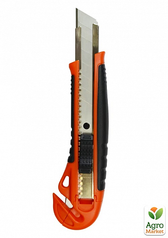 Нож упрочнённый универсальный с резаком бандажных лент 18мм TM "Favorit" 13-240