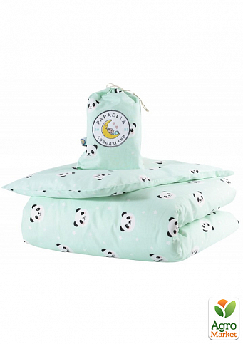 Комплект постельного белья "Панда" для младенцев ТM PAPAELLA мята 8-33346*001