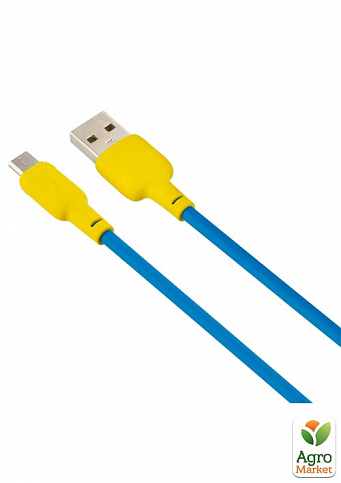Кабель USB Gelius Full Silicon GP-UCN001M MicroUSB Yellow/Blue - фото 3