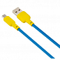 Кабель USB Gelius Full Silicon GP-UCN001M MicroUSB Yellow/Blue цена