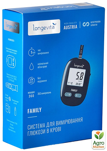 Глюкометр Longevita Family Система для вимірювання глюкози в крові (6806076) - фото 2