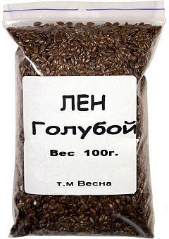 Лен декоративный голубой ТМ "Весна" 100г22