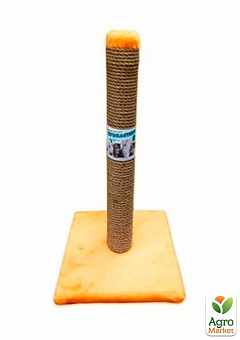 Пушистики   Когтеточка - столбик на подставке джут, рыжая, 30 х 55 см (6704480)1