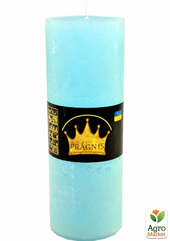 Свічка "Рустик" циліндр (діаметр 7 см * 70 годин) блакитна