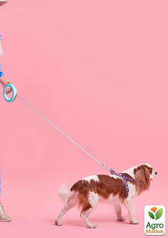 Поводок-рулетка для собак WAUDOG R-leash, круглая, XS-M, до 40 кг, 2,9 м, светоотражающая розовая лента (81277) - фото 5